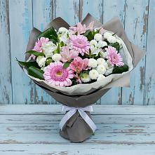 Букет цветов из:  Герберы, Альстромерии и Хризантемы в Парковом