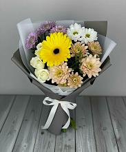 Букет цветов из:  Розы, Герберы и Хризантемы #REPLACE_PRED# Парковом