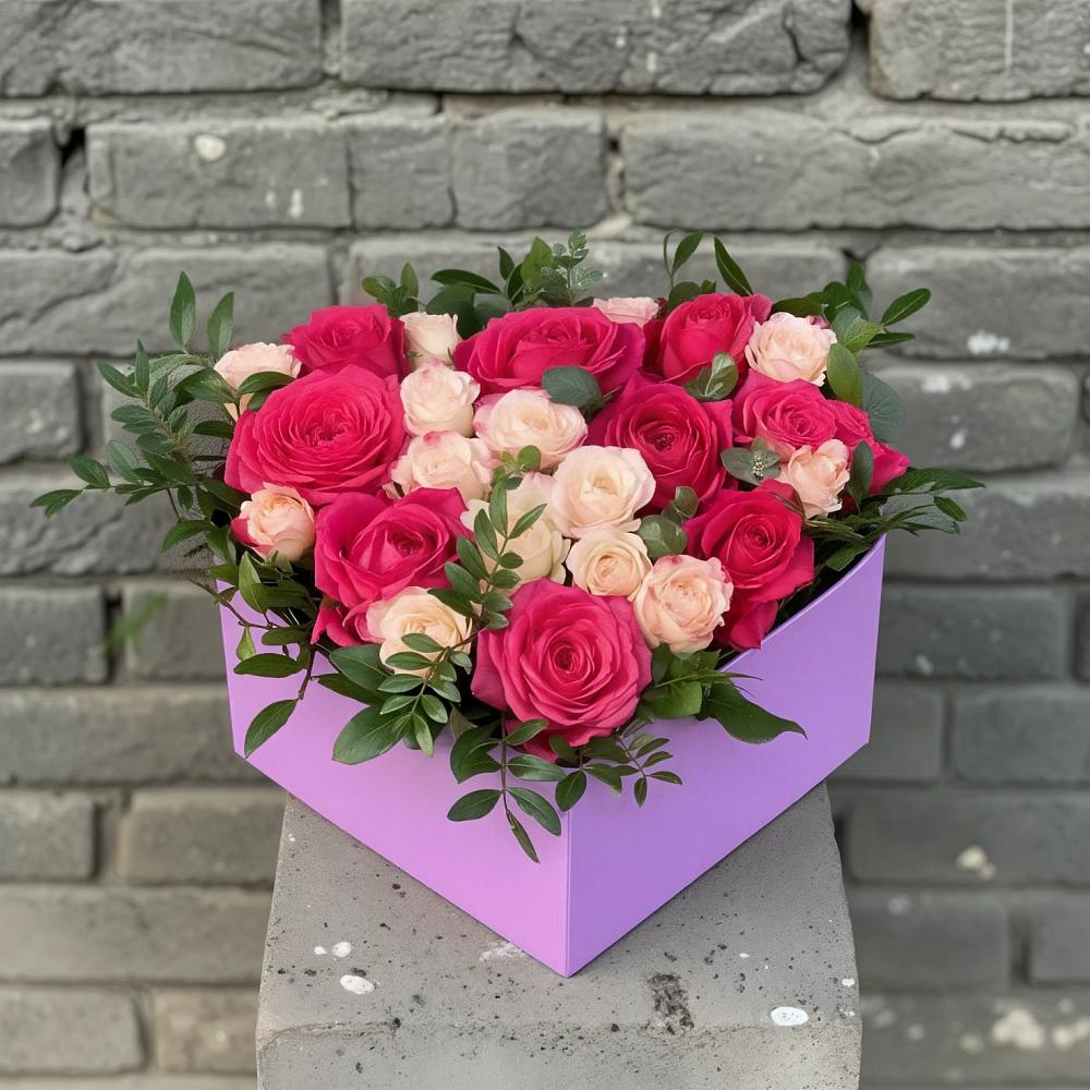 Цветочная композиция из Розы в коробке в Парковом