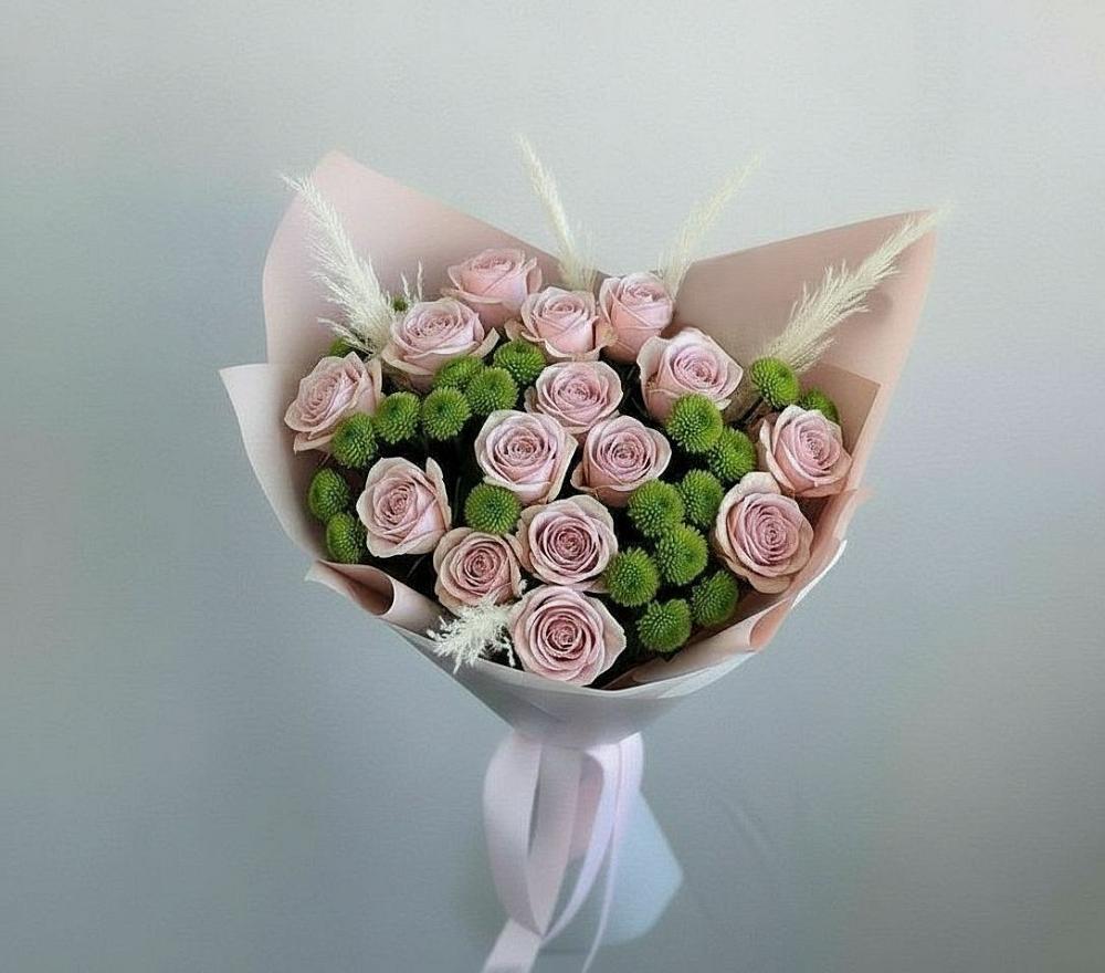 Букет цветов из: Розы и Хризантемы в Парковом