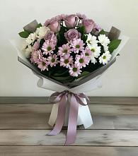 Букет цветов из:  Хризантемы и Розы в Парковом