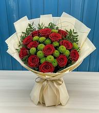 Букет цветов из:  Розы и Хризантемы в Парковом